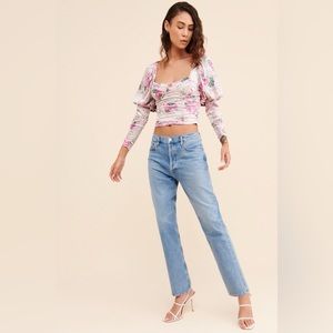 For Love & Lemons Palais Floral Crop Top